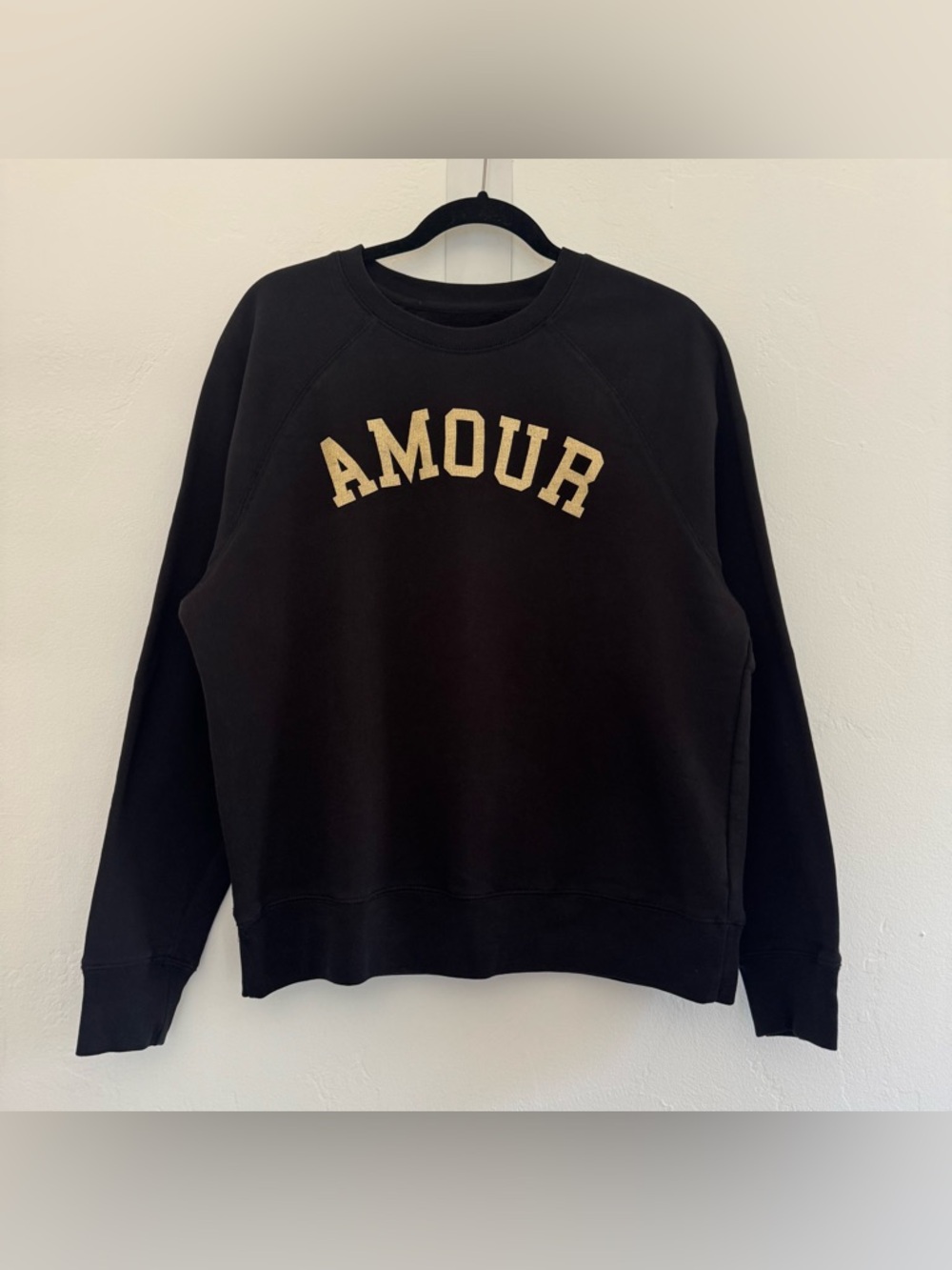 Zadig & Voltaire Upper Amour Foil Black Gold Crewneck Pullover Sweatshirt Cotton - Picture 3 of 11